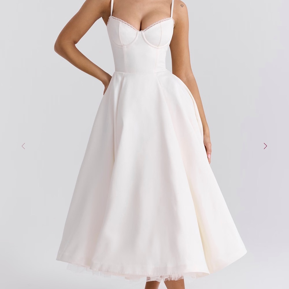 House of CB Strapless Cream Dress